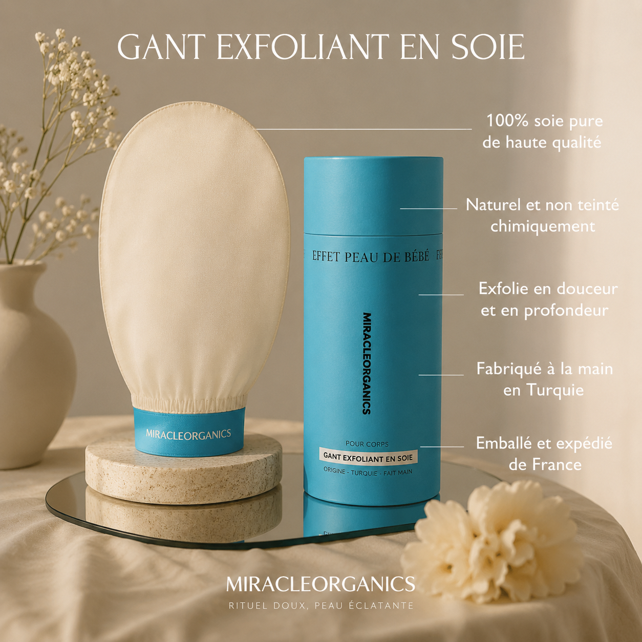 Gant exfoliant en soie